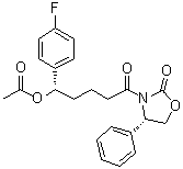 (4S)-3-[(5S)-5-(乙酰氧基)-5-(4-氟苯基)-1-氧代戊基]-4-苯基-2-恶唑烷酮分子结构 (CAS 433953-58-3)