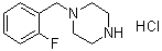 1-[(2-氟苯基)甲基]哌嗪单盐酸盐分子结构 (CAS 435345-41-8)