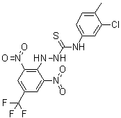 N-(3-Chloro-4-methylphenyl)-2-[2,6-dinitro-4-(trifluoromethyl)phenyl]hydrazinecarbothioamide molecular structure (CAS 436133-68-5)