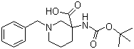 1-苄基-3-叔丁氧羰基氨基哌啶-3-甲酸分子结构 (CAS 436867-72-0)