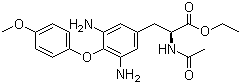 structure of CAS# 440667-78-7, Ethyl 2-(acetylamino)-3-[3,5-diamino-4-(4-methoxyphenoxy)phenyl]propanoate;3,5-Diamino-4-(4-methoxyphenoxy)-N-acetyl-L-phenylalanine ethyl ester