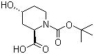 (2R,4R)-4-Hydroxy-1,2-piperidinedicarboxylic acid 1-(tert-butyl) ester molecular structure (CAS 441044-11-7)
