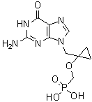 [[[1-[(2-Amino-1,6-dihydro-6-oxo-9H-purin-9-yl)methyl]cyclopropyl]oxy]methyl]phosphonic acid molecular structure (CAS 441785-24-6)