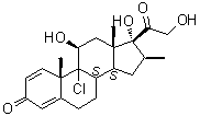 structure of CAS# 4419-39-0, Beclometasone;9-Chloro-11beta,17,21-trihydroxy-16beta-methyl-pregna-1,4-diene-3,20-dione; 9-Chloro-16beta-methylprednisolone; 9alpha-Chloro-16beta-methylprednisolone; Beclometasone; Beclomethasone; Becolvent