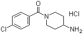 (4-Aminopiperidin-1-yl)(4-chlorophenyl)methanone hydrochloride molecular structure (CAS 442128-10-1)