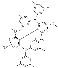 结构式 CAS# 442905-33-1, (3R)-4,4'-双[二(3,5-二甲基苯基)膦基]-2,2',6,6'-四甲氧基-3,3'-联吡啶