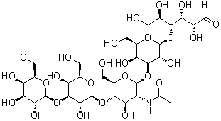 O-beta-D-Galactopyranosyl-(1→3)-O-beta-D-galactopyranosyl-(1→4)-O-2-(acetylamino)-2-deoxy-beta-D-glucopyranosyl-(1→3)-O-beta-D-galactopyranosyl-(1→4)-D-glucose molecular structure (CAS 443660-52-4)