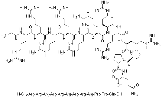 甘氨酰-L-精氨酰-L-精氨酰-L-精氨酰-L-精氨酰-L-精氨酰-L-精氨酰-L-精氨酰-L-精氨酰-L-精氨酰-L-脯氨酰-L-脯氨酰-L-谷氨酰胺分子结构 (CAS 445461-98-3)