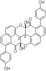 (6aR,13aR,14dR,14eR)-rel-6a,13a,14d,14e-Tetrahydro-6a,13a-dihydroxy-1,8-bis(4-hydroxyphenyl)naphtho[8,1,2-hij]naphtho[8',1',2':7,8,1][2]benzopyrano[5,4,3-cde][2]benzopyran-7,14-dione molecular structure (CAS 448949-11-9)