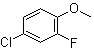 结构式 CAS# 452-09-5, 4-氯-2-氟苯甲醚