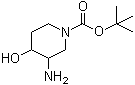 tert-Butyl 3-amino-4-hydroxypiperidine-1-carboxylate molecular structure (CAS 454709-92-3)