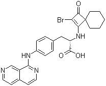 结构式 CAS# 455264-31-0, Zaurategrast; N-(2-溴-3-氧代螺[3.5]壬-1-烯-1-基)-4-(2,7-萘啶-1-基氨基)-L-苯基丙氨酸