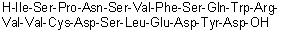 L-Isoleucyl-L-seryl-L-prolyl-L-asparaginyl-L-seryl-L-valyl-L-phenylalanyl-L-seryl-L-glutaminyl-L-tryptophyl-L-arginyl-L-valyl-L-valyl-L-cysteinyl-L-alpha-aspartyl-L-seryl-L-leucyl-L-alpha-glutamyl-L-alpha-aspartyl-L-tyrosyl-L-aspartic acid molecular structure (CAS 457897-28-8)
