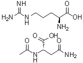 L-精氨酸 N-乙酰基-L-天冬氨酰胺盐分子结构 (CAS 4584-43-4)