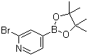 structure of CAS# 458532-82-6, 2-Bromopyridine-4-boronic acid pinacol ester;2-Bromo-4-(4,45,5-tetramethyl-1,3,2-dioxaborolan-2-yl)pyridine