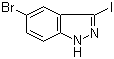 structure of CAS# 459133-66-5, 5-Bromo-3-iodo-1H-indazole
