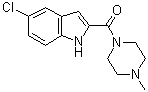 (5-氯-1H-吲哚-2-基)(4-甲基哌嗪-1-基)甲酮分子结构 (CAS 459168-41-3)
