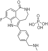 structure of CAS# 459868-92-9, AG 014699;8-Fluoro-1,3,4,5-tetrahydro-2-[4-[(methylamino)methyl]phenyl]-6H-pyrrolo[4,3,2-ef][2]benzazepin-6-one phosphate