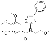 3,4,5-三甲氧基-N-(2-甲氧基乙基)-N-(4-苯基-2-噻唑基)苯甲酰胺分子结构 (CAS 461000-66-8)