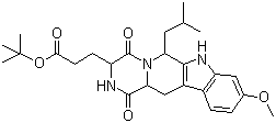结构式 CAS# 461054-93-3, Ko 143; (3S,6S,12aS)-1,2,3,4,6,7,12,12a-八氢-9-甲氧基-6-(2-甲基丙基)-1,4-二氧代吡嗪并[1',2':1,6]吡啶并[3,4-b]吲哚-3-丙酸叔丁酯