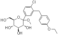 Methyl 1-C-[4-chloro-3-[(4-ethoxyphenyl)methyl]phenyl]-D-glucopyranoside molecular structure (CAS 461432-24-6)