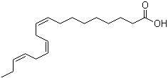 structure of CAS# 463-40-1, Linolenic acid;9,12,15-all-cis-Octadecatrienoic acid; (Z,Z,Z)-9,12,15-Octadecatrienoic acid