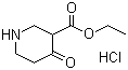 4-哌啶酮-3-甲酸乙酯盐酸盐分子结构 (CAS 4644-61-5)