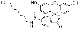 3',6'-Dihydroxy-N-(6-hydroxyhexyl)-3-oxospiro[isobenzofuran-1(3H),9'-[9H]xanthene]-6-carboxamide molecular structure (CAS 467456-19-5)