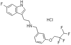 N-[2-(6-氟-1H-吲哚-3-基)乙基]-3-(2,2,3,3-四氟丙氧基)苄基胺单盐酸盐分子结构 (CAS 467458-02-2)