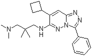 结构式 CAS# 473382-39-7, N3-(7-环丁基-3-苯基-1,2,4-三唑并[4,3-b]哒嗪-6-基)-N1,N1,2,2-四甲基-1,3-丙二胺