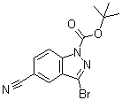 3-Bromo-5-cyano-1H-indazole-1-carboxylic acid 1,1-dimethylethyl ester molecular structure (CAS 473416-06-7)