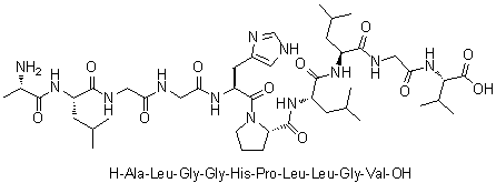L-丙氨酰-L-亮氨酰甘氨酰甘氨酰-L-组氨酰-L-脯氨酰-L-亮氨酰-L-亮氨酰甘氨酰-L-缬氨酸分子结构 (CAS 473780-56-2)