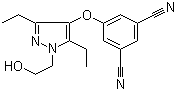 3-Cyano-5-[[3,5-diethyl-1-(2-hydroxyethyl)-1H-pyrazol-4-yl]oxy]benzonitrile molecular structure (CAS 473921-12-9)