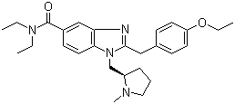 2-[(4-Ethoxyphenyl)methyl]-N,N-diethyl-1-[[(2R)-1-methyl-2-pyrrolidinyl]methyl]-1H-benzimidazole-5-carboxamide molecular structure (CAS 474016-50-7)