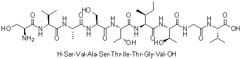 L-Seryl-L-valyl-L-alanyl-L-seryl-L-threonyl-L-isoleucyl-L-threonylglycyl-L-valine molecular structure (CAS 474885-03-5)