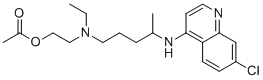 structure of CAS# 47493-14-1, Hydroxychloroquine O-Acetate;2-[4-[(7-chloroquinolin-4-yl)amino]pentyl-ethylamino]ethyl acetate