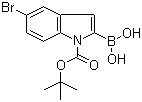 5-Bromo-N-(butoxycarbonyl)indole-2-boronic acid molecular structure (CAS 475102-13-7)