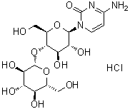 1-(4-O-beta-D-吡喃葡萄糖基-beta-D-吡喃葡萄糖基)胞嘧啶单盐酸盐分子结构 (CAS 4752-92-5)