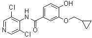 3-(Cyclopropylmethoxy)-N-(3,5-dichloro-4-pyridinyl)-4-hydroxybenzamide molecular structure (CAS 475271-62-6)