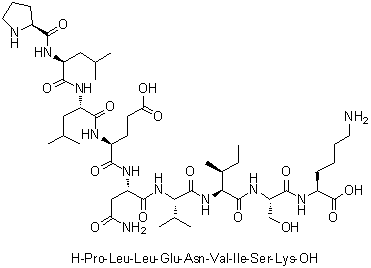 L-Prolyl-L-leucyl-L-leucyl-L-alpha-glutamyl-L-asparaginyl-L-valyl-L-isoleucyl-L-seryl-L-lysine molecular structure (CAS 475467-65-3)