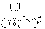 (3R)-3-[[(2R)-Cyclopentylhydroxyphenylacetyl]oxy]-1,1-dimethylpyrrolidinium bromide molecular structure (CAS 475468-09-8)