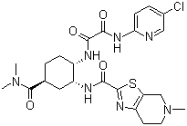 structure of CAS# 480449-70-5, Edoxaban;N-(5-Chloro-2-pyridinyl)-N'-[(1S,2R,4S)-4-[(dimethylamino)carbonyl]-2-[[(4,5,6,7-tetrahydro-5-methylthiazolo[5,4-c]pyridin-2-yl)carbonyl]amino]cyclohexyl]ethanediamide