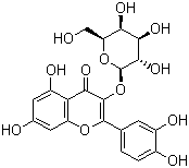 structure of CAS# 482-36-0, Hyperoside;Quercetin 3-D-galactoside; Hyperin; 2-(3,4-Dihydroxyphenyl)-3-(beta-D-galactopyranosyloxy)-5,7-dihydroxy-4H-1-benzopyran-4-one