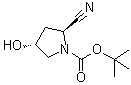 structure of CAS# 483366-12-7, (2S,4R)-2-Cyano-4-hydroxy-1-pyrrolidinecarboxylic acid 1,1-dimethylethyl ester