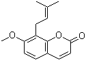 structure of CAS# 484-12-8, Osthole;7-Methoxy-8-(3-methyl-2-butenyl)-2H-1-benzopyran-2-one