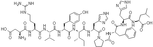 structure of CAS# 484-42-4, Human angiotensin I;Angiotensin I; Angiotensin I (Callithrix jacchus gene angt); Angiotensin I (human); Angiotensin I (mouse); Angiotensin I (rat); Angiotensin I 5-isoleucine; Angiotensin I [Ile5]; Human angiotensin I