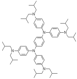 structure of CAS# 485831-34-3, N,N,N',N'-Tetrakis[4-(diisobutylamino)phenyl]-1,4-phenylenediamine