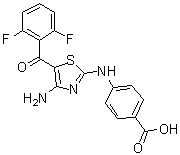4-[[4-Amino-5-(2,6-difluorobenzoyl)thiazol-2-yl]amino]benzoic acid molecular structure (CAS 486413-81-4)