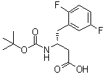 (R)-3-[((叔丁氧基)羰基)氨基]-4-(2,5-二氟苯基)丁酸分子结构 (CAS 486459-98-7)