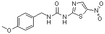结构式 CAS# 487021-52-3, N-(4-甲氧基苄基)-N'-(5-硝基-1,3-噻唑-2-基)脲